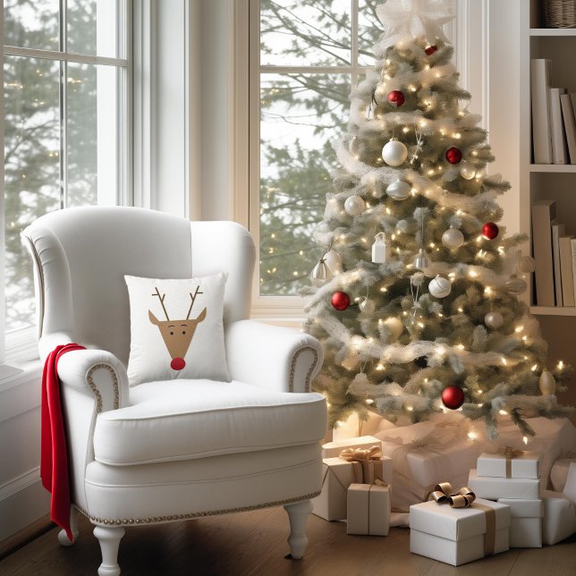 Almofada Feriado de Natal para Reindeer Cute (Criador carregado)