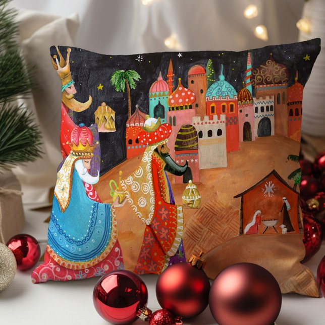 Almofada Feriado de Natal para Três Homens Sábios (Three Wise men Christmas Holiday Throw Pillow)