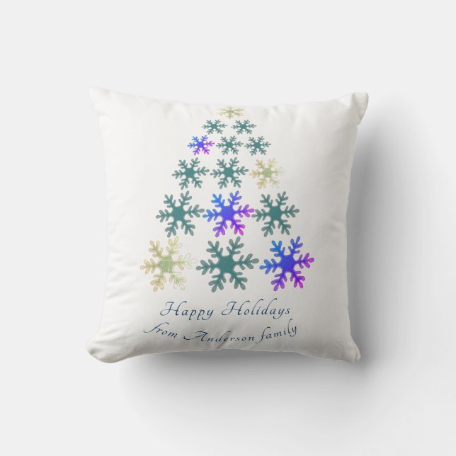 Almofada Feriado Festivo de Neve Floco de Natal (Frente)