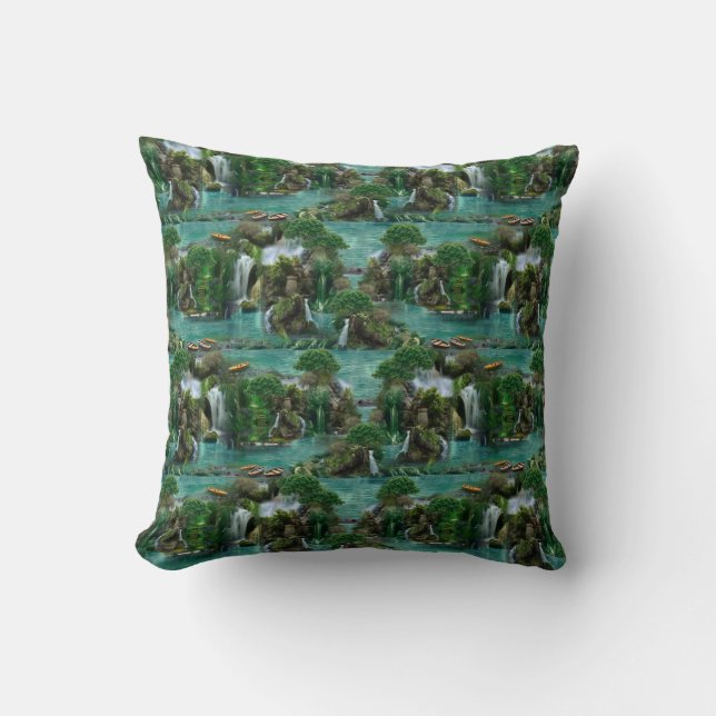 Almofada Feriado no lago de fantasia mágica (Frente)