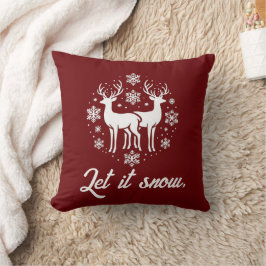 Almofada Feriado personalizado de Reindeer 'Let It Snow'