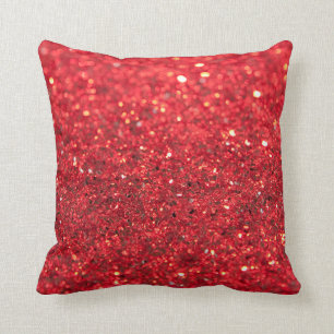 Almofada Feriado Sequined Sparkling do falso vermelho do