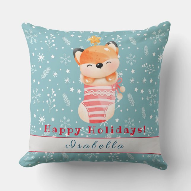 Almofada Feriados da Fox Personalizar Texto e Nome 20"X20" (Frente)