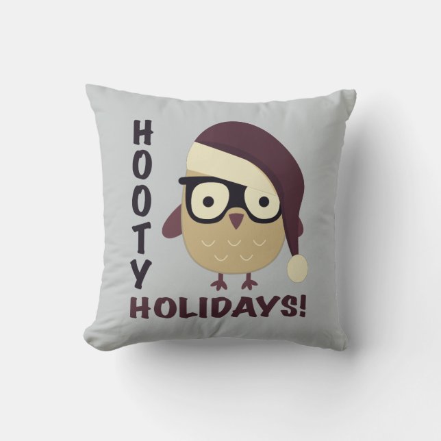 Almofada Feriados de Hooty hipster! (Frente)