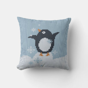 Almofada Feriados de inverno com Pinguim-Pinguim