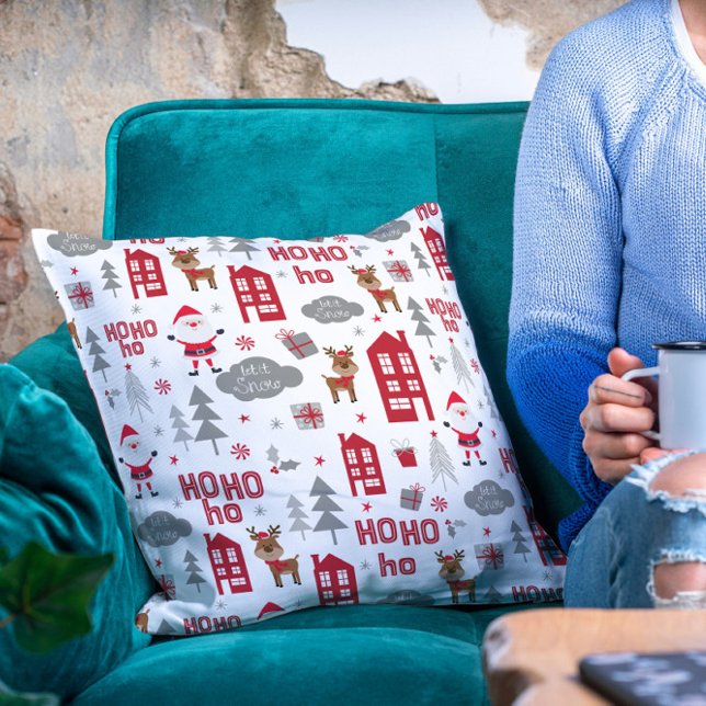 Almofada Feriados de inverno em Papais noeis de Natal bonit (Criador carregado)