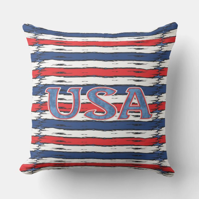 Almofada Feriados de Verão Patrióticos da Família Americana (Frente)