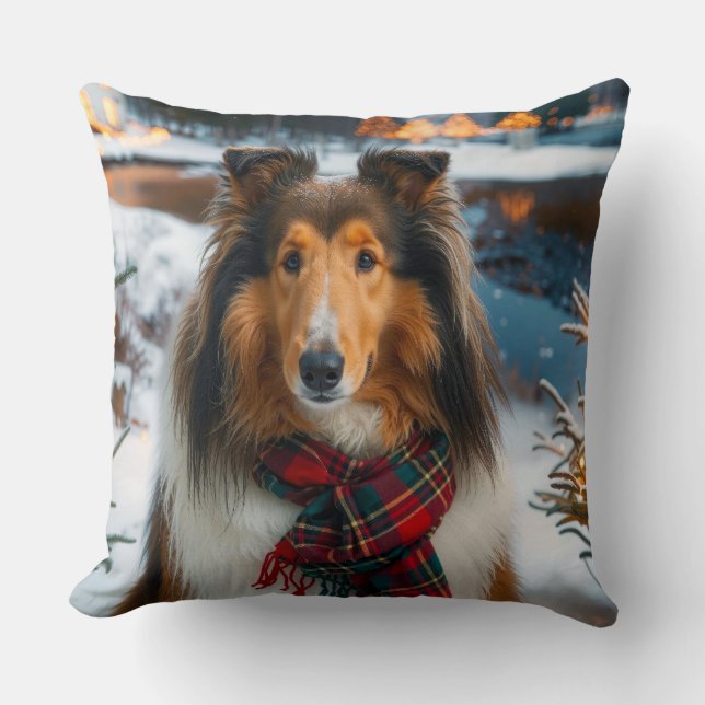 Almofada Férias de Collie  (Frente)
