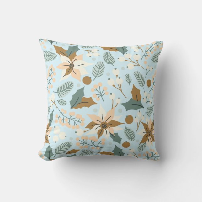 Almofada Férias de inverno em Poinsettia (Frente)