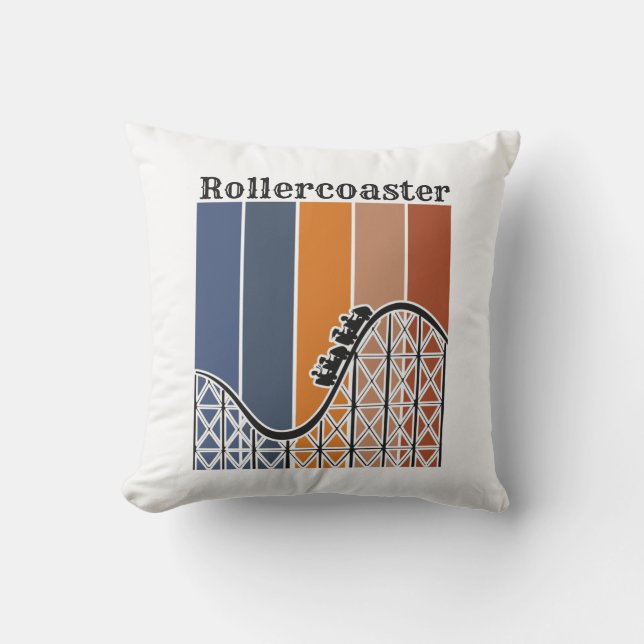 Almofada Férias de Verão ao longo do Rollercoaster Retro (Frente)