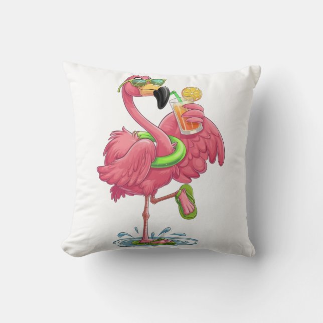 Almofada Férias Flamingo Summer (Frente)