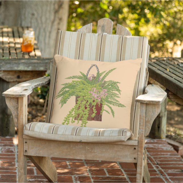 Almofada Fern Ivy Hanging Plant Botanical Illustration Art (Cadeira)