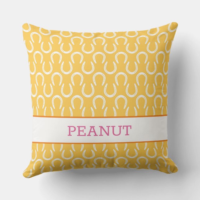 Almofada Ferradura Nome do Cavalo Pet FOTO Keepsasasaame Am (Verso)