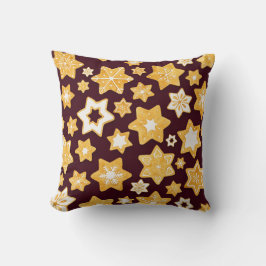 Almofada Festa de Cookie de Natal com fundo de Borgonha