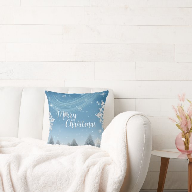 Almofada Festa de Fenda de Neve com Aquarela Floco de Neve  (Sofá)