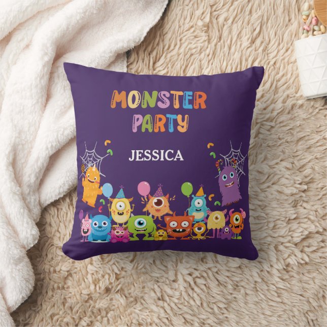 Almofada Festa de Halloween de Monstros com Fantasias Linda (Cobertor)