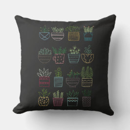 Almofada Festa de Jardim com Potes e Flores