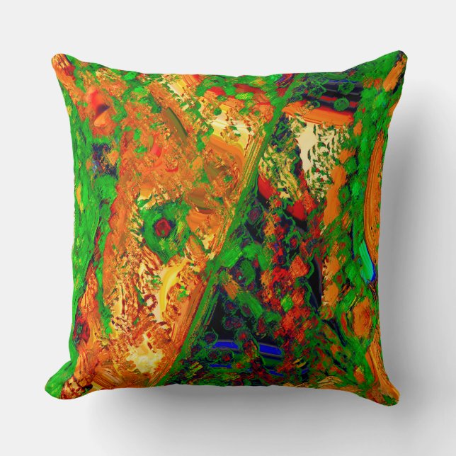 Almofada Festa de máscara ou carnaval de tintas, laranja e  (Frente)