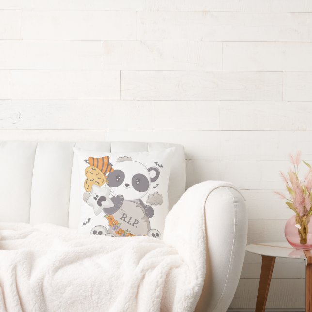 Almofada Festa de Panda Grave, no Dia das Bruxas (Sofá)