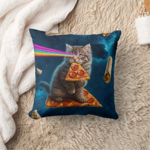 Almofada Festa de Pizza de Gatos Laser