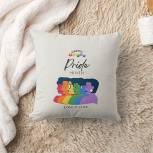 Almofada Festa do Mês do ORGULHO LGBTQ da Aquarela