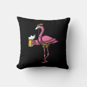 Almofada Festa Engraçada de Bebendo Flamingo Bird
