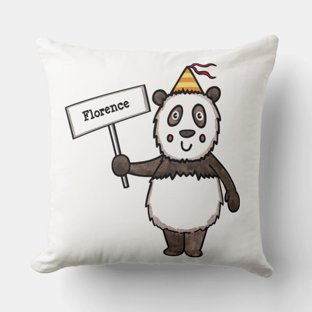 Almofada Festa Personalizada de Panda para Crianças (Frente)