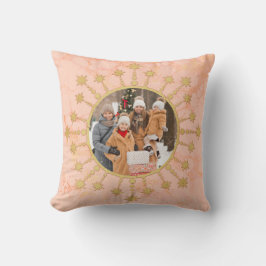 Almofada Festive Christmas Star: Pink and Gold Photo