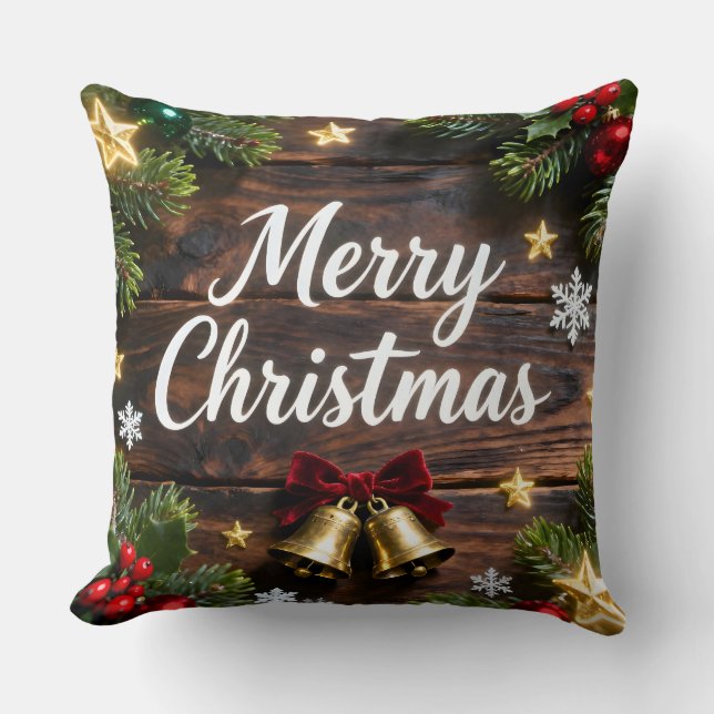 Almofada Festive Merry Christmas Holiday Pillow (Frente)
