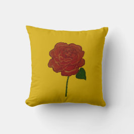 Almofada Festive Red Rose & Yellow Throw Pillow