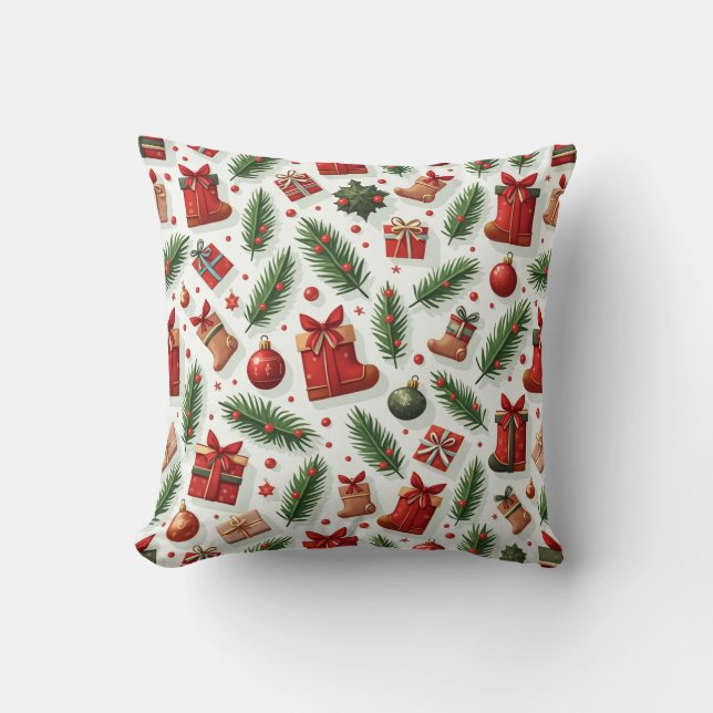 Almofada Festivo Cushion de Natal: Presentes Cozintos, Boot (Frente)