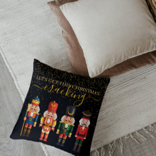 Almofada Festivo Moderno Xmas Black Cute Nutcracker