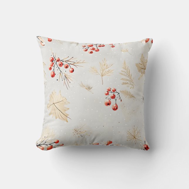 Almofada Festivos Red Berries e Travesseiro decorativo de F (Frente)