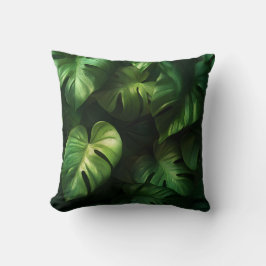 Almofada Feuilles de Monstera Tropicales - Design Vert Luxu