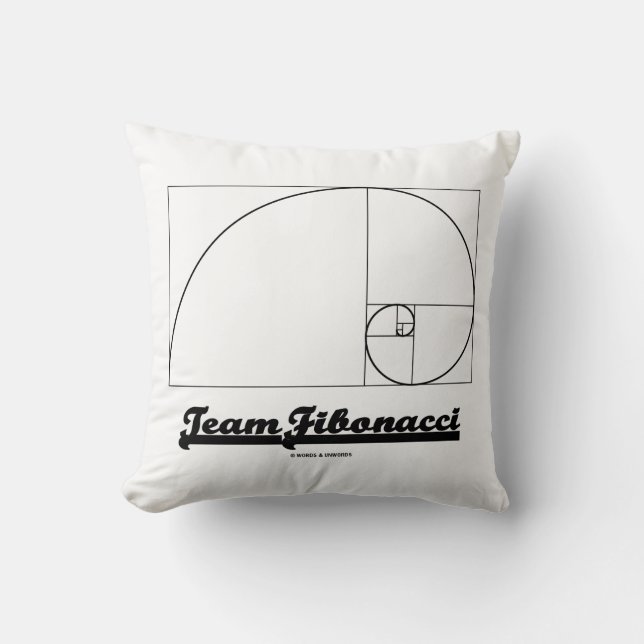 Almofada Fibonacci Equipe (Espiral Fibonacci) (Frente)