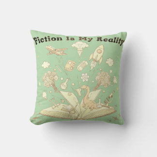 Almofada Ficção É Minha Realidade | Book Lover Fantasy Desi