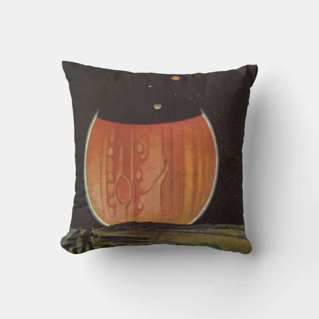 Almofada Ficha científica em Vintage, astronautas em Ganyme (Frente)