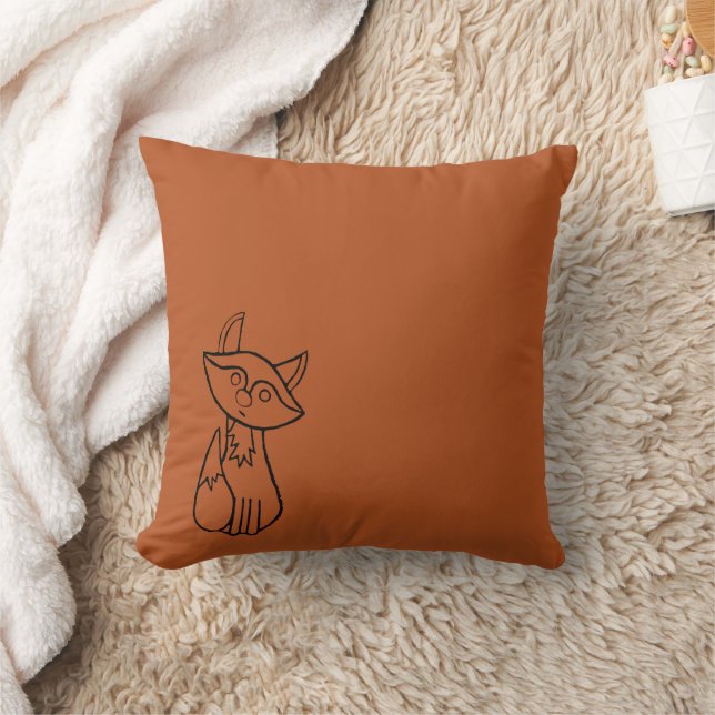 Almofada Fig the Fox outlined Throw Pillow (Cobertor)