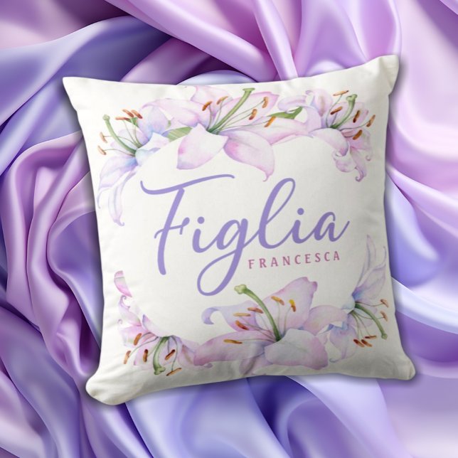 Almofada Figlia Personalizada Presente Italiano para Filha (Criador carregado)