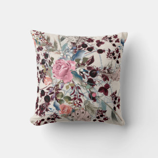 Almofada Figura bo-ho de moda com rosa flores e p