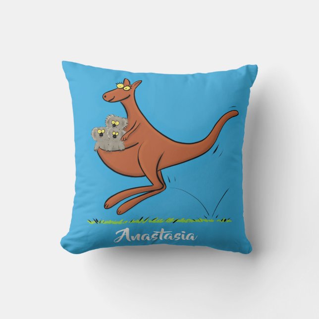 Almofada Figura de desenho animado de canguru e koalas (Frente)