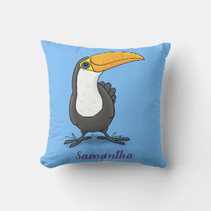 Almofada Figura de desenho animado de tucano feliz e bonito
