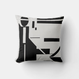 Almofada Figura preta na Abstrato de fundo da Cinza clara