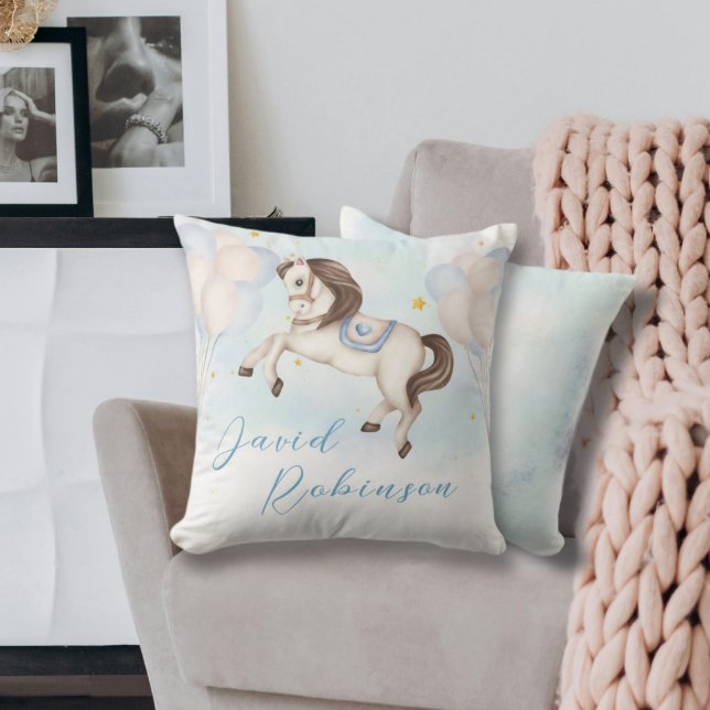 Almofada Filhinho de conto de fadas Estrelas de balões Azui (Criador carregado)