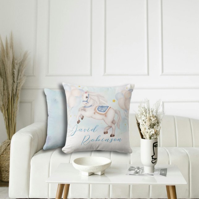 Almofada Filhinho de conto de fadas Estrelas de balões Azui (Criador carregado)