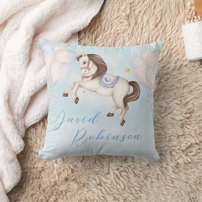 Almofada Filhinho de conto de fadas Estrelas de balões Azui (Cobertor)