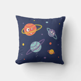 Almofada Filhos Espaciais de Cartoons de Planetas Cujos Pla