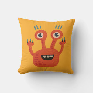 Almofada Filhos Laranja Monstros de Cartoon