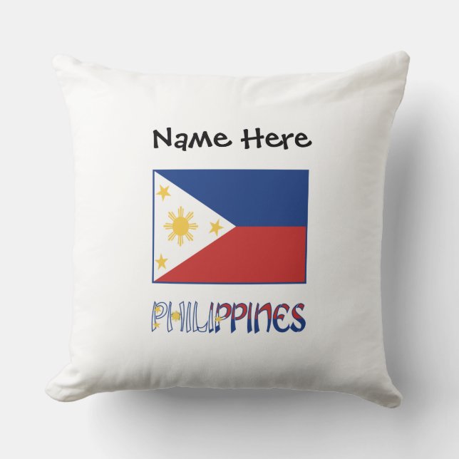 Almofada Filipinas e Filipino Flag Personalizados (Frente)