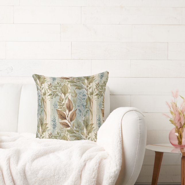 Almofada Filmy Sage e Brown Saem Sobre Stripe (Sofá)